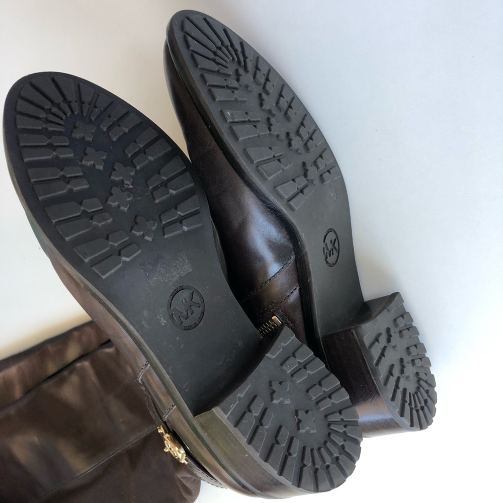 SOLD x Michael Kors Brown Leather Zip Riding Boots - Picture 9 of 13